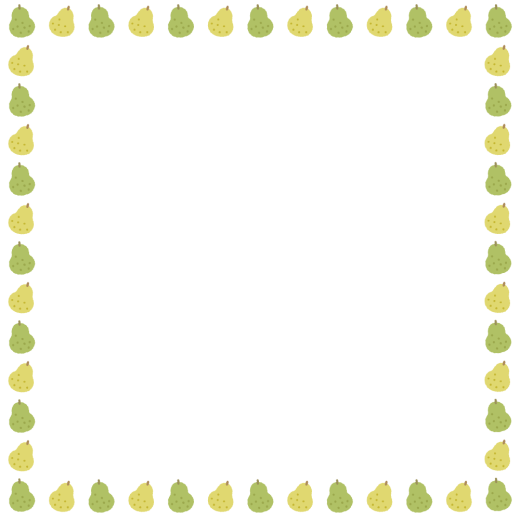 洋梨の正方形フレーム素材のイラスト