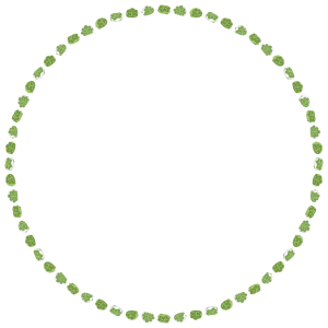 柏餅の丸フレーム素材のフリーイラスト Clip art of kashiwamochi circle frame