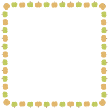 梨の正方形フレーム素材のフリーイラスト Clip art of nashi square frame
