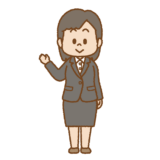 案内するスーツを着た人のフリーイラスト Clip art of female office-worker suit guide