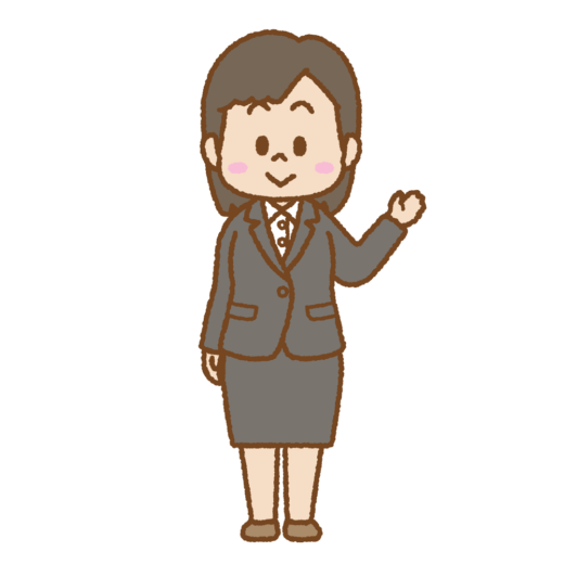 案内するスーツを着た人のイラスト