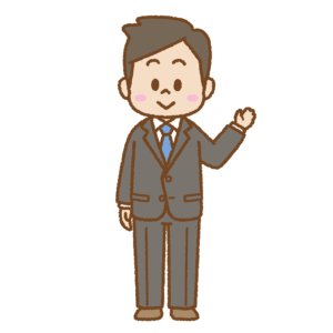 案内するスーツを着た人のフリーイラスト Clip art of male office-worker suit guide