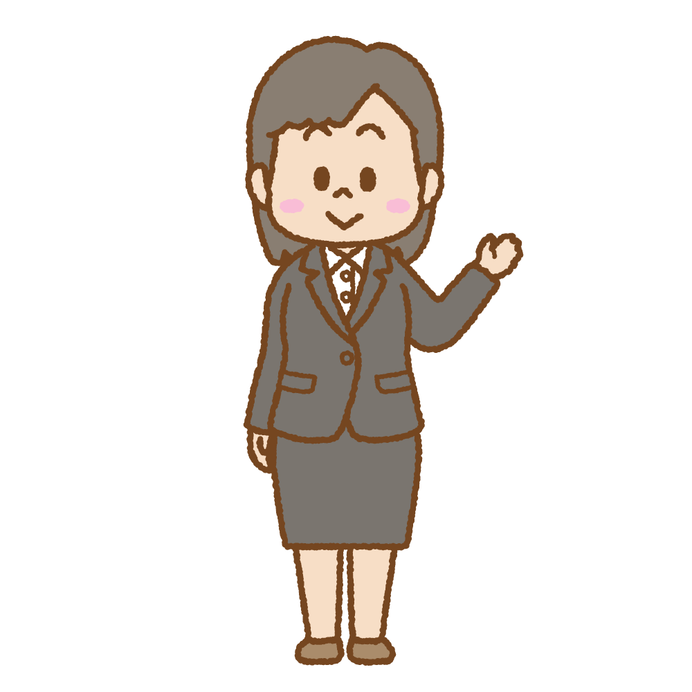 案内するスーツを着た人のフリーイラスト Clip art of female office-worker suit annai
