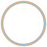 虹の丸フレーム素材のフリーイラスト Clip art of rainbow circle frame