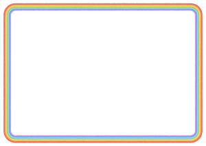 虹のフレーム素材のフリーイラスト Clip art of rainbow paper frame