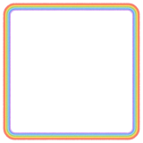 虹の正方形フレーム素材のフリーイラスト Clip art of rainbow paper frame