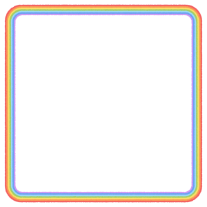 虹の正方形フレーム素材のフリーイラスト Clip art of rainbow paper frame
