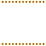 ヒマワリのフレーム素材のフリーイラスト Clip art of sunflower paper frame