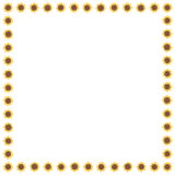 ヒマワリの正方形フレーム素材のフリーイラスト Clip art of sunflower square frame