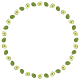 アボカドの丸フレーム素材のフリーイラスト Clip art of avodaco circle frame