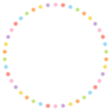 ふんわりドットの丸フレーム素材のフリーイラスト Clip art of dot circle frame
