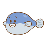 フグのキャラクターのフリーイラスト Clip art of fugu chara