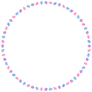 アジサイの丸フレーム素材のフリーイラスト Clip art of hydrangea circle frame