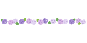 紫陽花のライン素材のフリーイラスト Clip art of hydrangea line