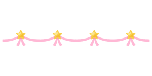 星のリボンのライン素材のフリーイラスト Clip art of star-ribbon line