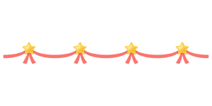 星のリボンのライン素材のフリーイラスト Clip art of star-ribbon line