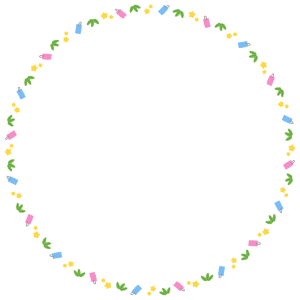 七夕の丸フレーム素材のフリーイラスト Clip art of tanabata circle frame