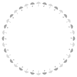 傘の丸フレーム素材のフリーイラスト Clip art of umbrella circle frame