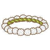 シロツメクサの冠のフリーイラスト Clip art of white-clover wreath