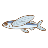 トビウオのフリーイラスト Clip art of flying-fish