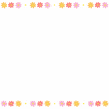 コスモスのフレーム素材のフリーイラスト Clip art of cosmos paper frame