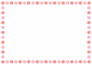 コスモスのフレーム素材のフリーイラスト Clip art of cosmos paper frame