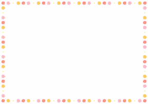 コスモスのフレーム素材のフリーイラスト Clip art of cosmos paper frame