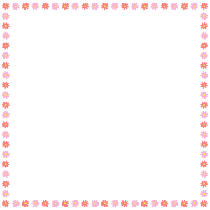 コスモスの正方形フレーム素材のフリーイラスト Clip art of cosmos square frame