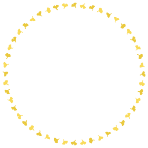 イチョウの丸フレーム素材のフリーイラスト Clip art of ginkgo circle frame