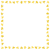 イチョウの正方形フレーム素材のフリーイラスト Clip art of ginkgo square frame