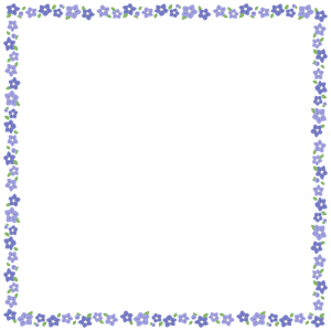 キキョウの正方形フレーム素材のフリーイラスト Clip art of kikyou square frame