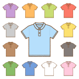 ポロシャツのフリーイラスト Clip art of polo-shirt