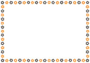 ハロウィンカラーの花のフレーム素材のフリーイラスト Clip art of halloween flower paper frame