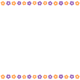 ハロウィンカラーの花のフレーム素材のフリーイラスト Clip art of halloween flower paper frame