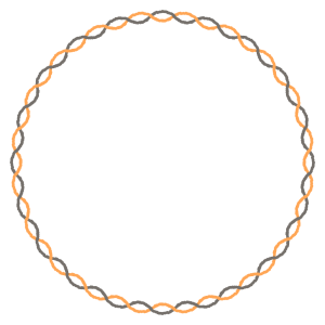 ハロウィンカラーの螺旋の丸フレーム素材のフリーイラスト Clip art halloween helix circle frame