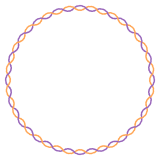 ハロウィンカラーの螺旋の丸フレーム素材のイラスト