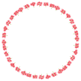 彼岸花の丸フレーム素材のフリーイラスト Clip art of higanbana circle frame