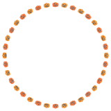 ジャックオーランタンの丸フレーム素材のフリーイラスト Clip art of jack-o-lantern circle frame