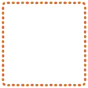 ジャックオーランタンの正方形フレーム素材のフリーイラスト Clip art of jack-o-lantern square frame