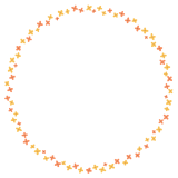 キンモクセイの丸フレーム素材のフリーイラスト Clip art of kinmokusei circle frame