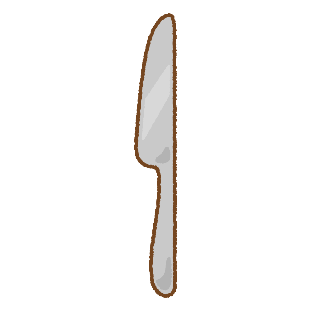 ナイフのフリーイラスト Clip art of knife-tableware