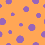 ハロウィンカラーの水玉模様のフリーイラスト Clip art of halloween polka-dot pattern