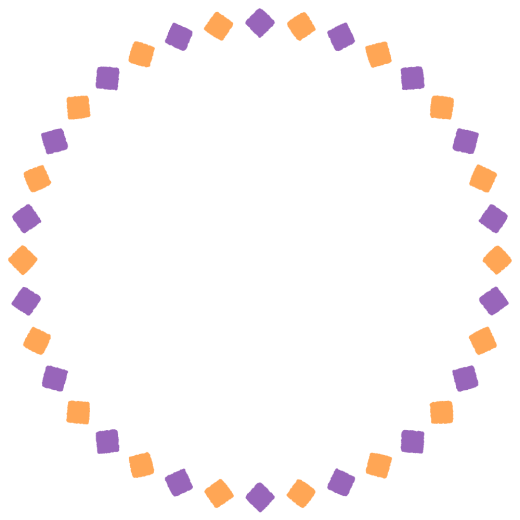 ハロウィンカラーの四角形の丸フレーム素材のイラスト