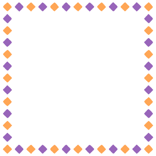 ハロウィンカラーの四角形の正方形フレーム素材のイラスト