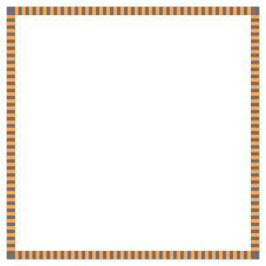 ハロウィンカラーのストライプ柄の正方形フレーム素材のフリーイラスト Clip art of halloween stripes square frame