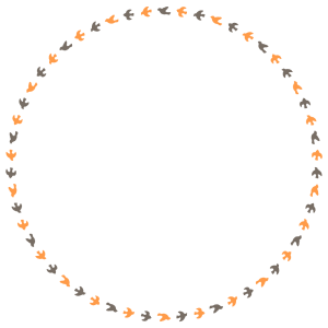 ハロウィンカラーの丸フレーム素材のフリーイラスト Clip art of halloween bird circle frame