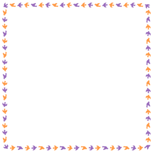 ハロウィンカラーの正方形フレーム素材のフリーイラスト Clip art of halloween bird square frame