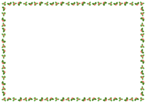 クリスマスホーリーのフレーム素材のフリーイラスト Clip art of christmas-holly paper frame