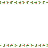 クリスマスホーリーの映像フレーム素材のフリーイラスト Clip art of christmas-holly video frame