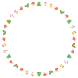 クリスマスの丸フレーム素材のフリーイラスト Clip art of christmas circle frame